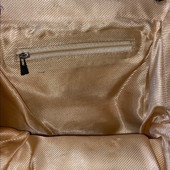 Vintage Beaded Embroidered Evening Bag Purse Floral Design Metal Handle Shoulder - Picture 9 of 16